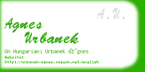 agnes urbanek business card